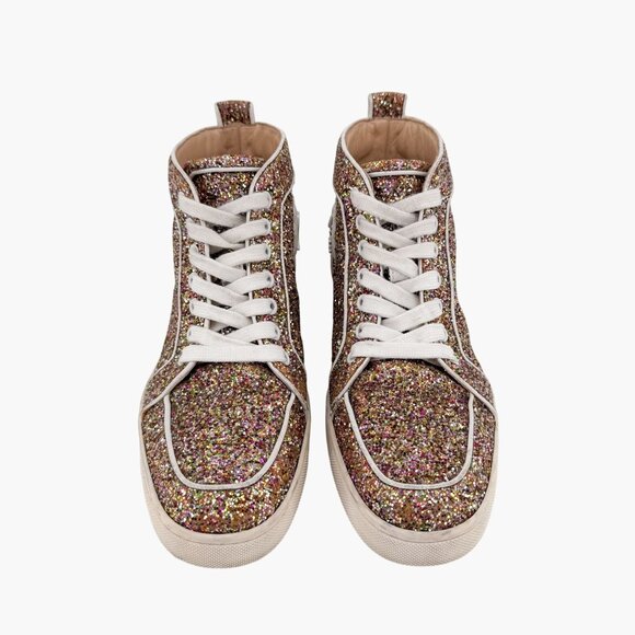 Christian Louboutin Rantus Orlato Glitter High Top Sneakers Size 38 US 8 Women's - Picture 2 of 16